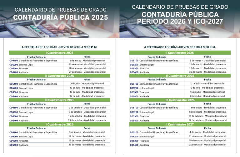 Pruebas de Grado- Dirección Académica de Contaduría